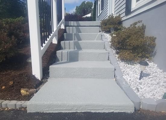 staircase coated with outdoor coating