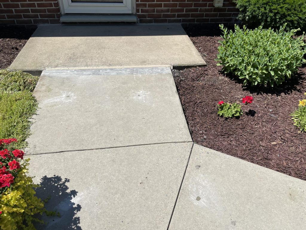 concrete sidewalk after concrete leveling